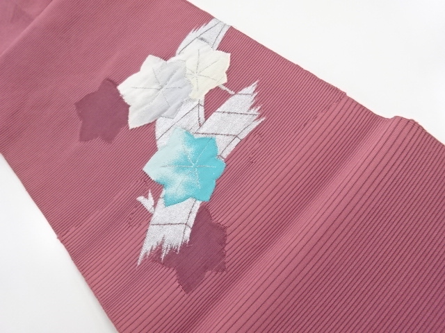リサイクル　絽綴れ楓模様織り出し名古屋帯